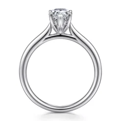 Best Gabriel & Co. Azucena - 18K White Gold Pear Shape Solitaire Diamond Engagement Ring