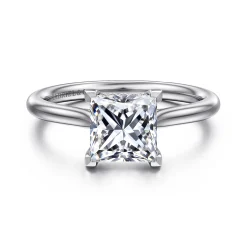 Sale Gabriel & Co. Azucena - 18K White Gold Princess Cut Solitaire Diamond Engagement Ring