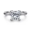 Gabriel & Co. Azucena - 14K White Gold Princess Cut Solitaire Diamond Engagement Ring