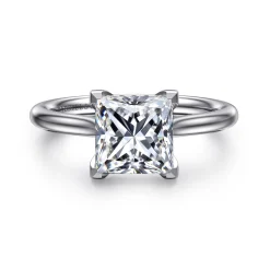Gabriel & Co. Azucena - 14K White Gold Princess Cut Solitaire Diamond Engagement Ring