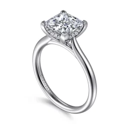 Gabriel & Co. Azucena - 14K White Gold Princess Cut Solitaire Diamond Engagement Ring