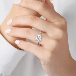 Gabriel & Co. Azucena - 14K White Gold Princess Cut Solitaire Diamond Engagement Ring