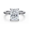 Outlet Gabriel & Co. Azucena - 14K White Gold Radiant Cut Solitaire Diamond Engagement Ring