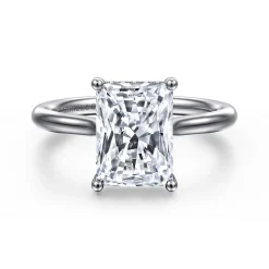 Outlet Gabriel & Co. Azucena - 14K White Gold Radiant Cut Solitaire Diamond Engagement Ring