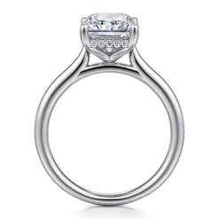 Outlet Gabriel & Co. Azucena - 14K White Gold Radiant Cut Solitaire Diamond Engagement Ring