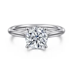 New Gabriel & Co. Azucena - 18K White Gold Round Solitaire Diamond Engagement Ring