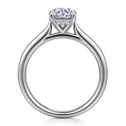 Clearance Gabriel & Co. Azucena - 14K White Gold Round Solitaire Diamond Engagement Ring