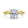 Sale Gabriel & Co. Azucena - 14K White-Yellow Gold Elongated Cushion Solitaire Diamond Engagement Ring