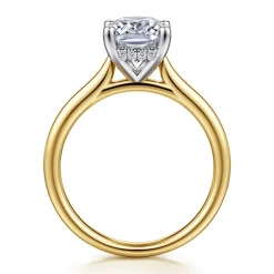 Sale Gabriel & Co. Azucena - 14K White-Yellow Gold Elongated Cushion Solitaire Diamond Engagement Ring