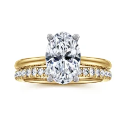 Hot Gabriel & Co. Azucena - 14K White-Yellow Gold Oval Solitaire Diamond Engagement Ring