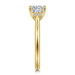Discount Gabriel & Co. Azucena - 14K Yellow Gold Cushion Cut Solitaire Diamond Engagement Ring