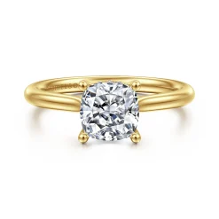 Discount Gabriel & Co. Azucena - 14K Yellow Gold Cushion Cut Solitaire Diamond Engagement Ring