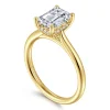 Clearance Gabriel & Co. Azucena - 14K Yellow Gold Emerald Cut Solitaire Diamond Engagement Ring