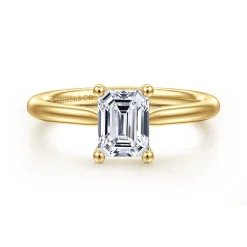Outlet Gabriel & Co. Azucena - 14K Yellow Gold Emerald Cut Solitaire Diamond Engagement Ring