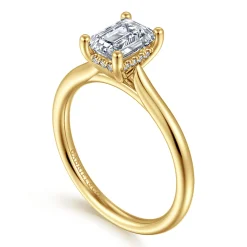 Outlet Gabriel & Co. Azucena - 14K Yellow Gold Emerald Cut Solitaire Diamond Engagement Ring