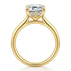 Hot Gabriel & Co. Azucena - 14K Yellow Gold Emerald Cut Solitaire Diamond Engagement Ring