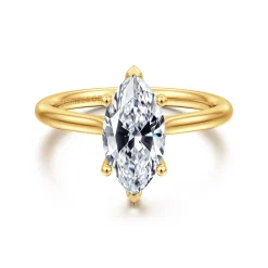 Clearance Gabriel & Co. Azucena - 18K Yellow Gold Marquise Shape Solitaire Diamond Engagement Ring