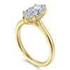 Best Gabriel & Co. Azucena - 14K Yellow Gold Marquise Shape Solitaire Diamond Engagement Ring