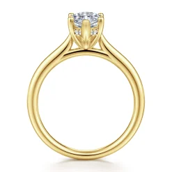 Best Gabriel & Co. Azucena - 14K Yellow Gold Marquise Shape Solitaire Diamond Engagement Ring