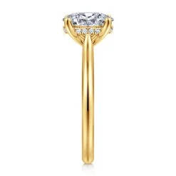 Gabriel & Co. Azucena - 18K Yellow Gold Oval Solitaire Diamond Engagement Ring