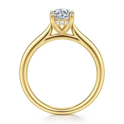 Gabriel & Co. Azucena - 14K Yellow Gold Oval Solitaire Diamond Engagement Ring