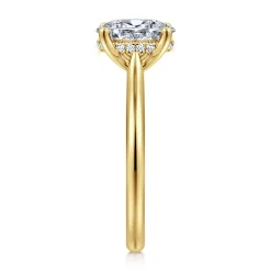 Gabriel & Co. Azucena - 14K Yellow Gold Oval Solitaire Diamond Engagement Ring