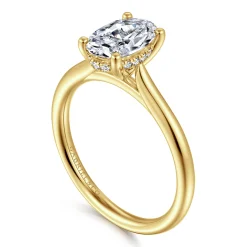 Gabriel & Co. Azucena - 14K Yellow Gold Oval Solitaire Diamond Engagement Ring