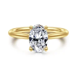 Gabriel & Co. Azucena - 14K Yellow Gold Oval Solitaire Diamond Engagement Ring