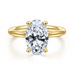 Gabriel & Co. Azucena - 14K Yellow Gold Oval Solitaire Diamond Engagement Ring