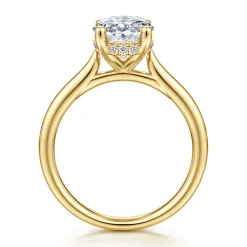 Gabriel & Co. Azucena - 14K Yellow Gold Oval Solitaire Diamond Engagement Ring