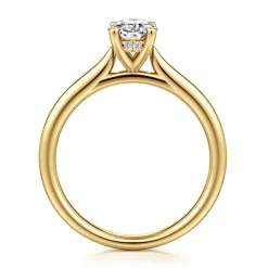Hot Gabriel & Co. Azucena - 14K Yellow Gold Oval Solitaire Diamond Engagement Ring