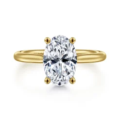 Discount Gabriel & Co. Azucena - 14K Yellow Gold Oval Solitaire Diamond Engagement Ring