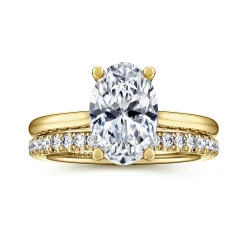 Discount Gabriel & Co. Azucena - 14K Yellow Gold Oval Solitaire Diamond Engagement Ring
