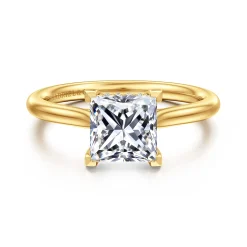 New Gabriel & Co. Azucena - 18K Yellow Gold Princess Cut Solitaire Diamond Engagement Ring