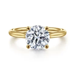 Best Gabriel & Co. Azucena - 14K Yellow Gold Round Solitaire Diamond Engagement Ring