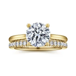 Best Gabriel & Co. Azucena - 14K Yellow Gold Round Solitaire Diamond Engagement Ring