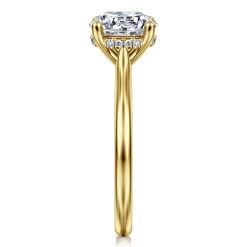 Best Gabriel & Co. Azucena - 14K Yellow Gold Round Solitaire Diamond Engagement Ring