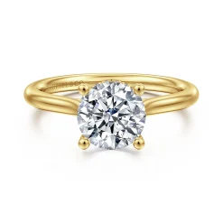 Clearance Gabriel & Co. Azucena - 14K Yellow Gold Round Solitaire Diamond Engagement Ring