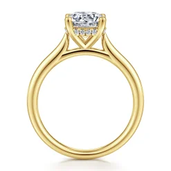 Clearance Gabriel & Co. Azucena - 14K Yellow Gold Round Solitaire Diamond Engagement Ring