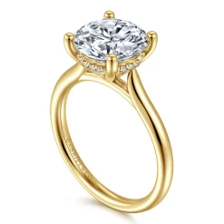 Hot Gabriel & Co. Azucena - 14K Yellow Gold Round Solitaire Diamond Engagement Ring