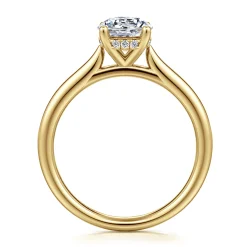 New Gabriel & Co. Azucena - 14K Yellow Gold Round Solitaire Diamond Engagement Ring