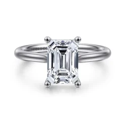 Clearance Gabriel & Co. Azucena - Platinum Emerald Cut Solitaire Diamond Engagement Ring