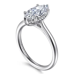 Clearance Gabriel & Co. Azucena - Platinum Marquise Shape Solitaire Diamond Engagement Ring