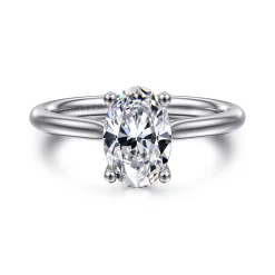 Clearance Gabriel & Co. Azucena - Platinum Oval Solitaire Diamond Engagement Ring