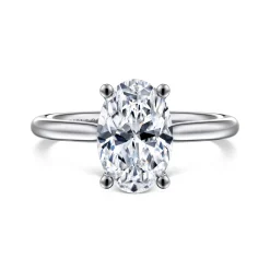 Gabriel & Co. Azucena - Platinum Oval Solitaire Diamond Engagement Ring