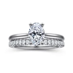 Clearance Gabriel & Co. Azucena - Platinum Oval Solitaire Diamond Engagement Ring