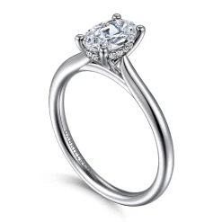 Clearance Gabriel & Co. Azucena - Platinum Oval Solitaire Diamond Engagement Ring