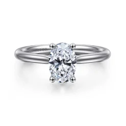 Clearance Gabriel & Co. Azucena - Platinum Oval Solitaire Diamond Engagement Ring