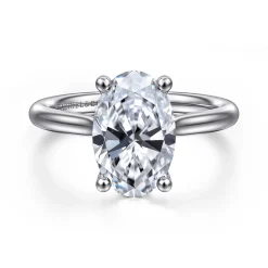 Best Gabriel & Co. Azucena - Platinum Oval Solitaire Diamond Engagement Ring
