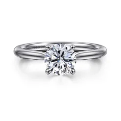 Gabriel & Co. Azucena - Platinum Round Solitaire Diamond Engagement Ring